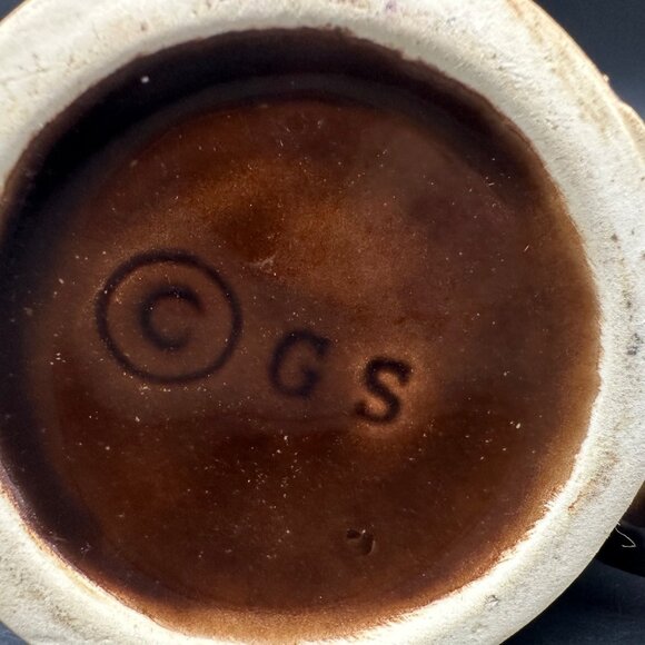 Vintage The Big Chiefs Cigars Pen Holder Planter 40s Ceramic GS Brown Organizer - Picture 8 of 11